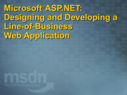 Microsoft ASP.NET: Designing and Developing a Line-of-Business