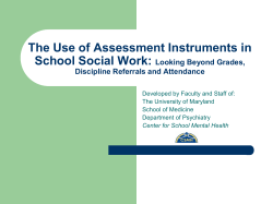 The Use of Assessment Instruments in School Social Work: Looking Beyond Grades,