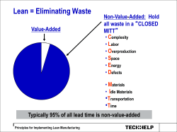 Lean = Eliminating Waste • C L