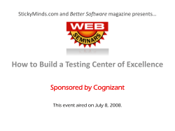 How to Build a Testing Center of Excellence Sponsored by Cognizant