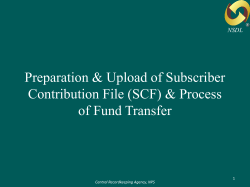 Preparation &amp; Upload of Subscriber Contribution File (SCF) &amp; Process NSDL