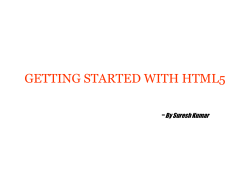 GETTING STARTED WITH HTML5 - By Suresh Kumar