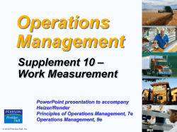 Operations Management – Supplement 10
