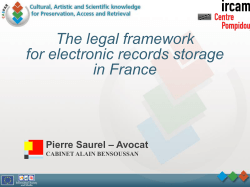 The legal framework for electronic records storage in France – Avocat