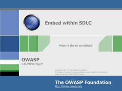 Embed within SDLC OWASP Module (to be combined) Education Project