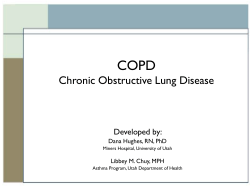 COPD Chronic Obstructive Lung Disease Developed by: Dana Hughes, RN, PhD