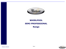 WHIRLPOOL SEMI-PROFESSIONAL Range Whirlpool confidential