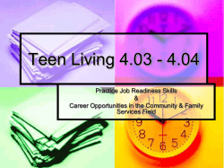 Teen Living 4.03 - 4.04 Practice Job Readiness Skills &amp;