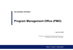 Program Management Office (PMO) April 24, 2006 DELIVERABLE APPENDIX