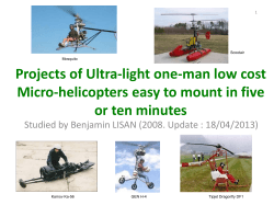 Projects of Ultra-light one-man low cost or ten minutes