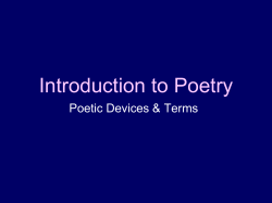 Introduction to Poetry Poetic Devices &amp; Terms