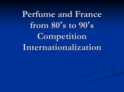 Perfume and France from 80’s to 90’s Competition Internationalization