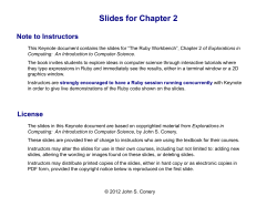 Slides for Chapter 2 Note to Instructors