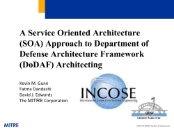 A Service Oriented Architecture (SOA) Approach to Department of Defense Architecture Framework