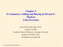 Chapter 5 E-Commerce: Selling and Buying in Private E- Markets Class Exercises