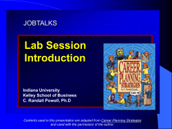 Lab Session Introduction JOBTALKS Indiana University