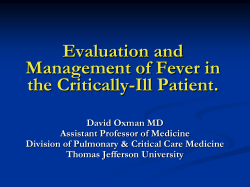 Evaluation and Management of Fever in the Critically-Ill Patient.