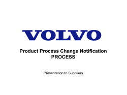 Product Process Change Notification PROCESS Presentation to Suppliers