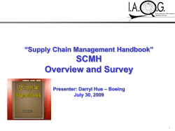 SCMH Overview and Survey “Supply Chain Management Handbook” – Boeing