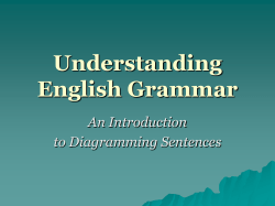 Understanding English Grammar An Introduction to Diagramming Sentences