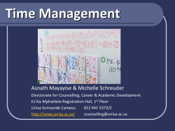 Time Management Asnath Mayayise &amp; Michelle Schreuder