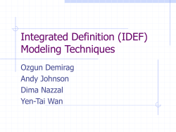 Integrated Definition (IDEF) Modeling Techniques Ozgun Demirag Andy Johnson
