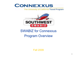n SWABIZ for Connexxus Program Overview Fall 2009