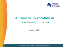 Automatic Revocation of Tax-Exempt Status August 24, 2011