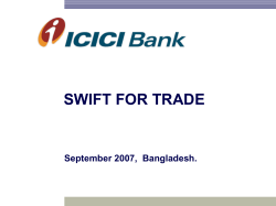 SWIFT FOR TRADE September 2007,  Bangladesh.