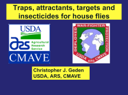 Traps, attractants, targets and insecticides for house flies Christopher J. Geden
