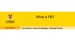 What is FBT Anne Harvey – Group Tax Manager, Corporate Finance