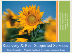 Recovery &amp; Peer Supported Services ati cy