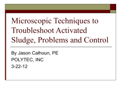 Microscopic Techniques to Troubleshoot Activated Sludge, Problems and Control By Jason Calhoun, PE