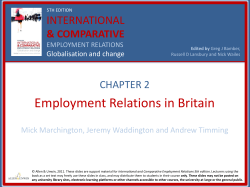 Employment Relations in Britain INTERNATIONAL &amp; COMPARATIVE CHAPTER 2