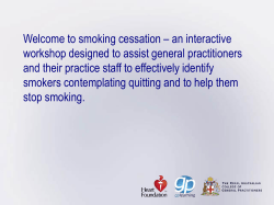 Welcome to smoking cessation – an interactive