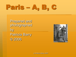 Paris – A, B, C Prepared and photographed by