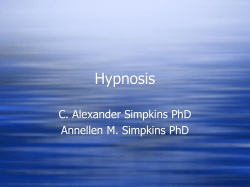 Hypnosis C. Alexander Simpkins PhD Annellen M. Simpkins PhD