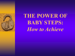 THE POWER OF BABY STEPS: How to Achieve