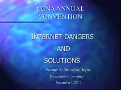 CCNA ANNUAL CONVENTION INTERNET DANGERS AND