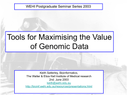 Tools for Maximising the Value of Genomic Data