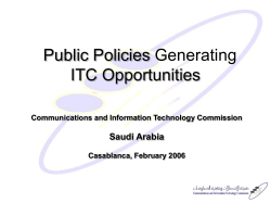Public Policies Generating ITC Opportunities Saudi Arabia Communications and Information Technology Commission