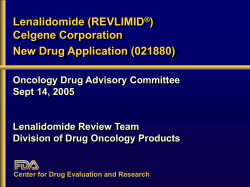 Lenalidomide (REVLIMID ) Celgene Corporation New Drug Application (021880)