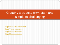 Creating a website from plain and simple to challenging