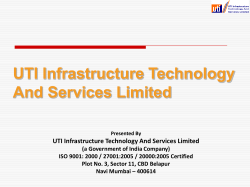 UTI Infrastructure Technology And Services Limited UTI Infrastructure Technology And Services Limited