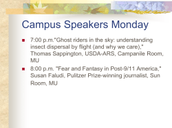 Campus Speakers Monday