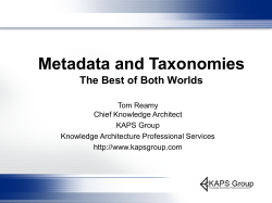 Metadata and Taxonomies The Best of Both Worlds