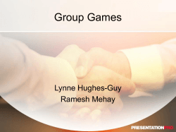 Group Games Lynne Hughes-Guy Ramesh Mehay
