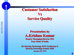 Customer Satisfaction Vs Service Quality A.Krishna Kumar
