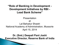 “Role of Banking in Development - Development Initiatives by RBI -