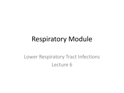 Respiratory Module Lower Respiratory Tract Infections Lecture 6